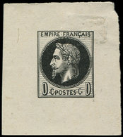 (*) ESSAIS -  Type Lauré, Valeur 0c., épreuve En Noir, TB - Altri & Non Classificati