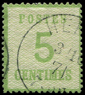 ALSACE-LORRAINE - 4b   5c. Vert-jaune, Burelage RENVERSE, Obl. Càd Du 3/10/71, TB. Br - Storia Postale