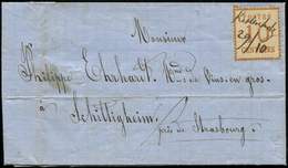 Let ALSACE-LORRAINE - 5   10c. Bistre Obl. Plume KESTENHOLZ 29/10 S. LAC De 1871, TB - Lettres & Documents