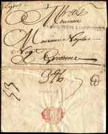 Let LETTRES SANS TIMBRE ET DOCUMENTS DIVERS - MP FRANCIVSQVA LAIVNOVIERE Sur LAC De Lyon 1739 Pour Girone, Frappes TTB,  - Other & Unclassified