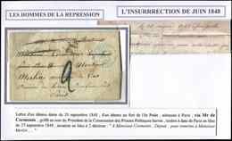 Let LETTRES SANS TIMBRE ET DOCUMENTS DIVERS - Càd Bleu T15 PARIS 20/9/48 S. LAC D'un Détenu Au Fort De L'Ile Pelée Adres - Autres & Non Classés