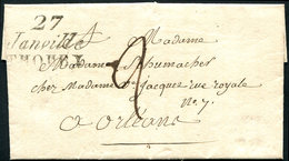 Let OBLITERATIONS PAR DEPARTEMENTS - 27/EURE & LOIR Cursive 27/Janville/THOURY S. LAC 1827, TTB - 1849-1876: Periodo Classico