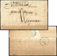 Let OBLITERATIONS PAR DEPARTEMENTS - 32/GIRONDE MP D'Essai BORDEAUX 32/11 FEVRIER 1828 S. LAC, TB - 1849-1876: Periodo Classico