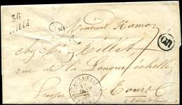 Let OBLITERATIONS PAR DEPARTEMENTS - 36/INDRE & LOIRE Cursive 36/RILLE S. LSC, Càd T15 CHATEAU LA VALLIERE 19/1/53, Taxe - 1849-1876: Classic Period