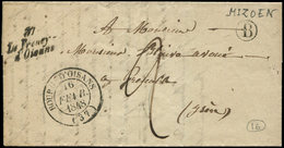 Let OBLITERATIONS PAR DEPARTEMENTS - 37/ISERE Cursive 37/LA FRENEY/d'OISANS S. LAC De Mizoen, Càd T14 BOURG-D'OISANS 16/ - 1849-1876: Periodo Clásico