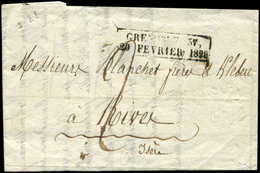 Let OBLITERATIONS PAR DEPARTEMENTS - 37/ISERE Cachet D'Essai GRENOBLE 37/20 FEVRIER 1828 S. LAC, TB - 1849-1876: Période Classique