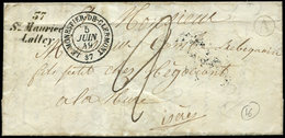 Let OBLITERATIONS PAR DEPARTEMENTS - 37/ISERE Cursive 37/ST MAURICE/LALLEY Sur LAC, Càd T15 LE MONESTIER-DE-CLERMONT 5/6 - 1849-1876: Période Classique