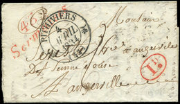 Let OBLITERATIONS PAR DEPARTEMENTS - 43/LOIRET Cursive ROUGE 43/SERMAISES Sur LAC, Càd T12 PITHIVIERS 4/4/34, TTB - 1849-1876: Periodo Clásico