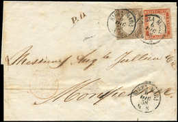 Let COMTE DE NICE - Oblitérations Sur Timbres Sardes N°11 Et 13 Obl. Càd Sarde NIZZA MARa 6/12/58 S. LAC, TB - 1849-1876: Periodo Classico