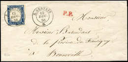 Let DUCHE DE SAVOIE - Oblitérations Sur Timbres Sardes N°12 Touché Obl. Càd Sarde S. GERVAIS 12/12/58 S. LSC, Frappe Sup - 1849-1876: Periodo Classico