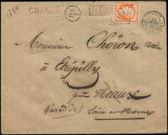 Let LETTRES DE PARIS - N°16 Obl. Los DS1 S. Env. CHARGE, Càd (DS) PARIS (DS) 15/1/57, Cachet Rond DS1, TB - 1849-1876: Periodo Classico