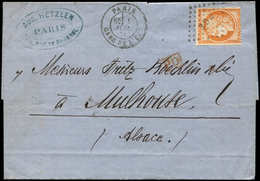 Let LETTRES DE PARIS - N°38 Obl. Los. PGE Sur LSC, Càd GARE De L'EST 1/7/74, TB - 1849-1876: Classic Period