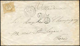 Let LETTRES DE PARIS - N°59 Obl. Etoile 34 S. Env., Càd AVENUE JOSEPHINE 1/12/72, Taxe 25 De Réexpédition, TB - 1849-1876: Classic Period