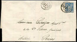 Let LETTRES DE PARIS - N°90 Obl. Càd PARIS/BOURSE 2/8/85 Sur LAC, R Et TB - 1849-1876: Période Classique