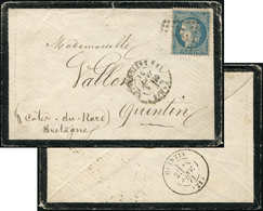 Let BALLONS MONTES - N°37 Obl. GC 347 S. Env., Càd LES BATIGNOLLES 1/1/71, Arr. QUINTIN 18/1, TB. LE DUQUESNE - War 1870
