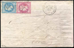 Let Boules De Moulins -  N°29B Et 32 Obl. GC 77 S. Env. Avec Corresp., Càd T16 AMBAZAC 4/1/71 Pour Paris Par Moulins, TB - Guerre De 1870