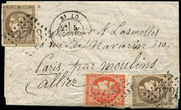 Let Boules De Moulins -  N°47 (2) Et 48 Obl. GC 3723 S. LAC, Càd T17 St LO 5/1/71, Pour Paris Par Moulins, Très Lég. Déf - Guerra Del 1870