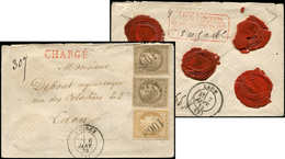 Let AFFRANCHISSEMENTS ET COMBINAISONS - N°30 (2) Et 59 Obl. GC 1068 S. Env. CHARGE, Càd T17 COINCY 6/1/73, TB - 1849-1876: Classic Period