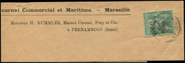 Let DESTINATIONS - N°75 Obl. Càd Marseille Bourse S. Bande Du Journal Commercial Et Maritime Pour PERNAMBUCO, TB - 1849-1876: Classic Period