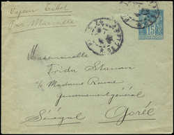 Let DESTINATIONS - Env. Entier Sage 15c. Bleu Obl. R. De Cléry Pour GOREE SENEGAL, TB - 1849-1876: Classic Period