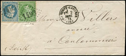 Let AFFRANCHISSEMENTS DE SEPTEMBRE 1871 - N°20 Et 29A Obl. GC 1493 S. LAC, Càd T16 LA FERTE-GAUCHER 2/9/71, TTB - 1849-1876: Classic Period