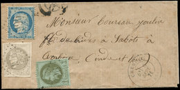 Let AFFRANCHISSEMENTS DE SEPTEMBRE 1871 - N°25, 37 Et 41B Obl. GC 996 S. LSC, Càd T17 CHEMILLE 6/9/71, TB/TTB - 1849-1876: Periodo Classico