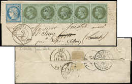 Let AFFRANCHISSEMENTS DE SEPTEMBRE 1871 - N°25 BANDE De 5 Et 37 Obl. GC 2867 S. LAC, Càd T17 PITHIVIERS 10/9/71, TTB - 1849-1876: Classic Period