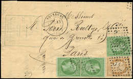 Let AFFRANCHISSEMENTS DE SEPTEMBRE 1871 - N°20a (3) Et 36 Obl. GC 3420 S. LAC, Càd T17 SOISSONS 13/9/71 Et M3 Dans Un Ce - 1849-1876: Classic Period