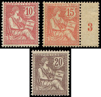 ** EMISSIONS DU XXème SIECLE - 124/26 Mouchon Retouché, 10c., 15c. Et 20c., TB - Unused Stamps