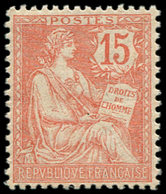 ** EMISSIONS DU XXème SIECLE - 125   Mouchon Retouché, 15c. Vermillon, Excellent Centrage, TTB - Unused Stamps