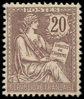** EMISSIONS DU XXème SIECLE - 126   Mouchon Retouché, 20c. Brun-lilas, Très Bien Centré, TB - Unused Stamps