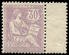 ** EMISSIONS DU XXème SIECLE - 128   Mouchon Retouché, 30c. Violet, Bon Centrage, Bandelette Interpanneau, TTB - Unused Stamps