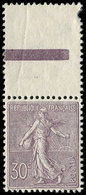 ** EMISSIONS DU XXème SIECLE - 133   Semeuse Lignée, 30c. Lilas, Bdf, Très Bon Centrage, TTB - Unused Stamps