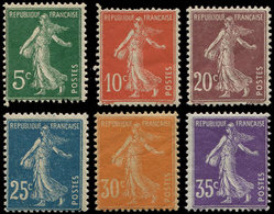 ** EMISSIONS DU XXème SIECLE - 137/142 Semeuse Camée, La Série, TB - Unused Stamps