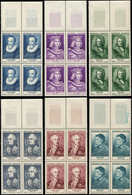 ** EMISSIONS DU XXème SIECLE - 1027/32 Célébrités Renoir, La Série En BLOCS De 4, TB - Unused Stamps