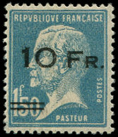 * POSTE AERIENNE - 4a  10Fr. Sur 1f.50 Bleu, Pasteur, "ILE De FRANCE", Surch. ESPACEE, TB, Inf. Trace De Ch., TB, Certif - 1927-1959 Nuovi