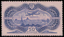 * POSTE AERIENNE - 15b 50f., Burelage RENVERSE, TB - 1927-1959 Mint/hinged