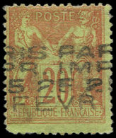 (*) PREOBLITERES - 6   Sage, 20c. Brique Sur Vert, 25 FEVR, Surch. Horizontale, Défx, B/TB. Br - 1893-1947