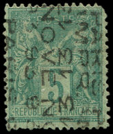 (*) PREOBLITERES - 15  Sage,  5c. Vert, 13 NOV. "13" RENVERSE, Défx, B/TB. J - 1893-1947