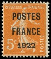 ** PREOBLITERES - 36   5c. Orange, POSTES FRANCE 1922, TB. C - 1893-1947