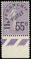 ** PREOBLITERES - 47  Semeuse Lignée, 55c. S. 60c. Violet, TB - 1893-1947