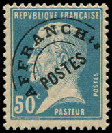 ** PREOBLITERES - 68  Pasteur, 50c. Bleu, TB - 1893-1947