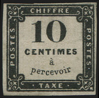 (*) TAXE - 1   10c. Noir Litho, Timbre RR Neuf, TB. C - 1859-1959 Storia Postale