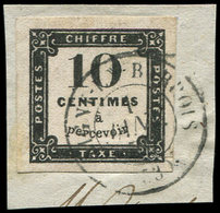 TAXE - 1   10c. Noir Litho, Obl. Càd T15 LIGNY-EN-BARROIS 1/1/59, 1er Jour, TTB - 1859-1959 Storia Postale