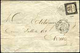 Let TAXE - 4   15c. Noir Litho, Obl. Càd BORDEAUX 22/7/71 S. LSC, Arr. BORDEAUX 24/7/71, TB, Certif. Calves - 1859-1959 Lettres & Documents