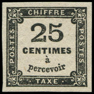 ** TAXE - 5   25c. Noir, T I, TB - 1859-1959 Lettres & Documents