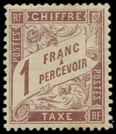 * TAXE - 25   1f. Marron, Ch. Un Peu Forte, Mais Très Bon Centrage, TB - 1859-1959 Storia Postale