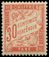 * TAXE - 34  30c. Rouge-orange, Infime Ch., Bon Centrage, TTB - 1859-1959 Covers & Documents