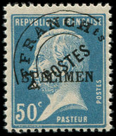 ** COURS D'INSTRUCTION - Préo 68-CI 1 Pasteur, 50c. Bleu, Surch. SPECIMEN, TB - Corsi Di Istruzione