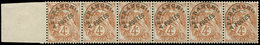 * ROULETTES - 42  Blanc, 4c. Brun, Préo, Bande Horizontale De 6 Bdf, 2 Ex. *, TB - Coil Stamps